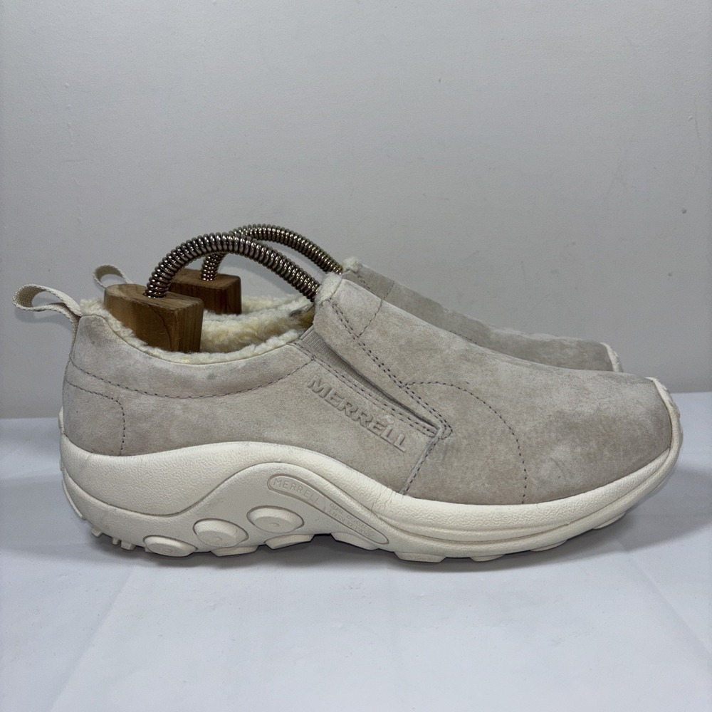 Merrell Womens 10 Jungle‎ Moc Cozy Slip On Lined Loafer J004628 Gray Suede Comfy